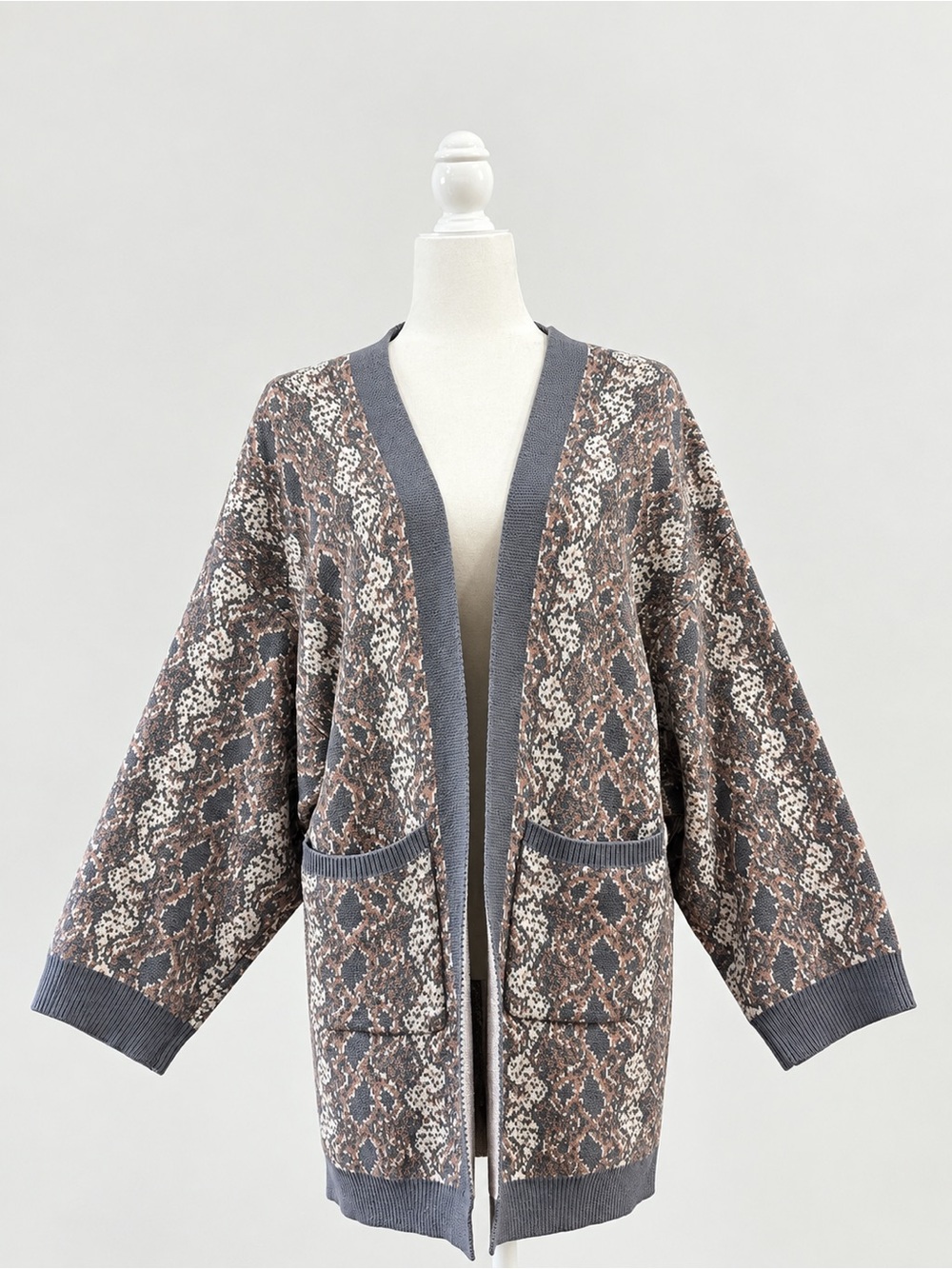 Anthropologie Moth Open Front Cardigan Sweater (snake print) One Size